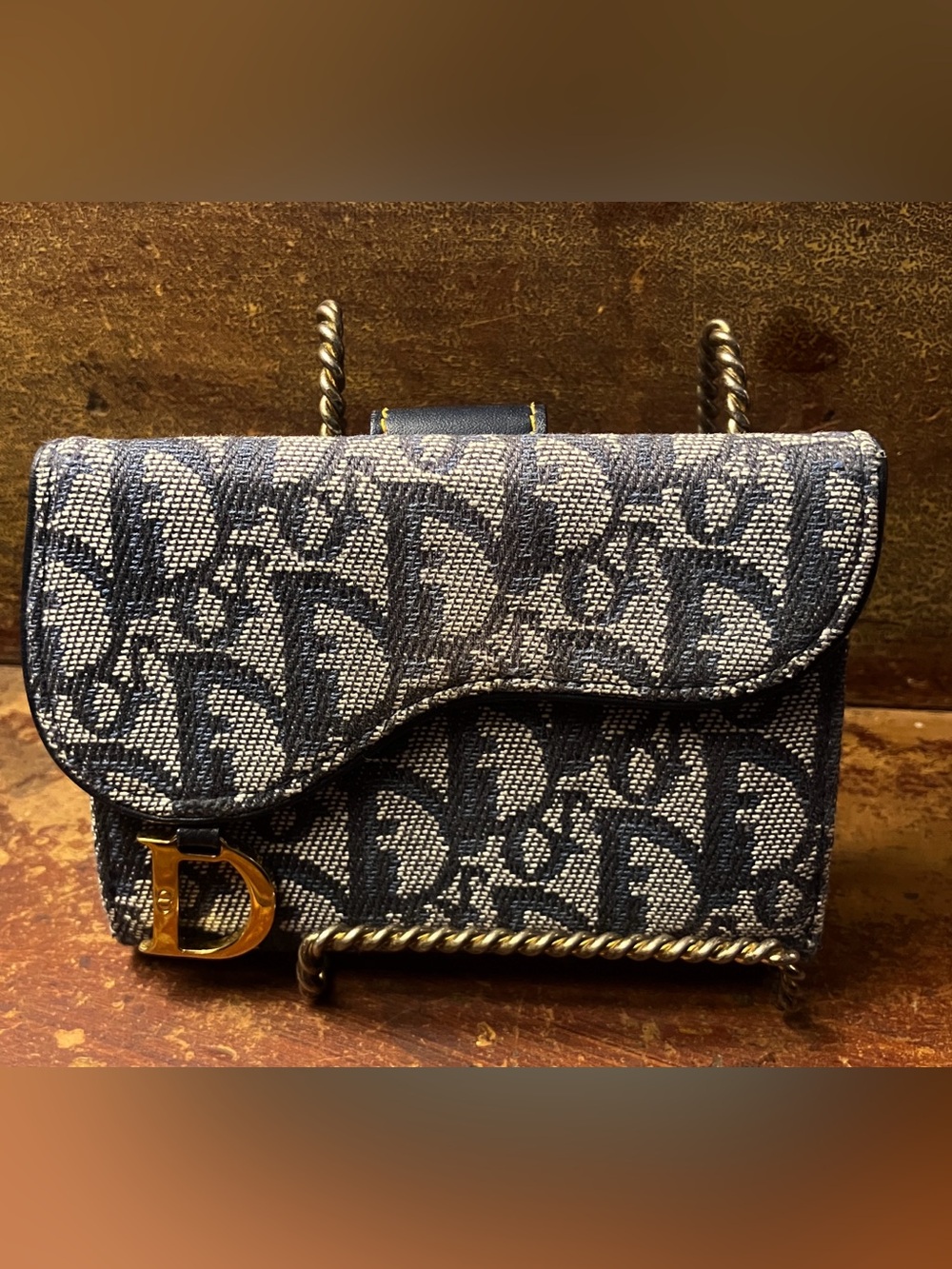 Authentic Dior Compact Saddle Wallet